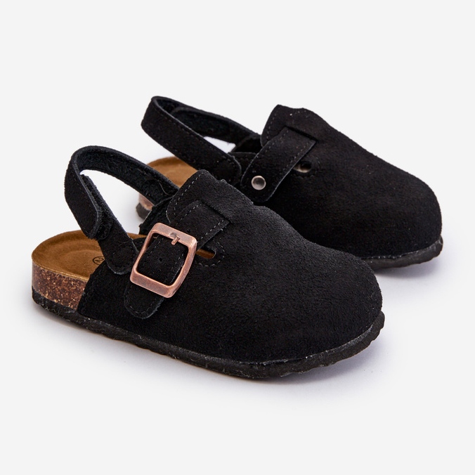 Børneflip-flops på korkplatform, Black Vulagia sort 1