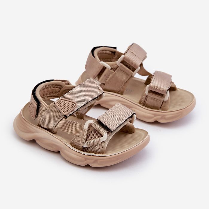 Børnesandaler med velcrolukning, Beige Orretta 1