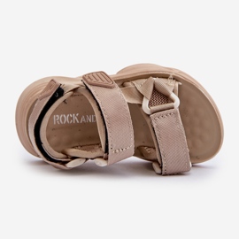 Børnesandaler med velcrolukning, Beige Orretta 2