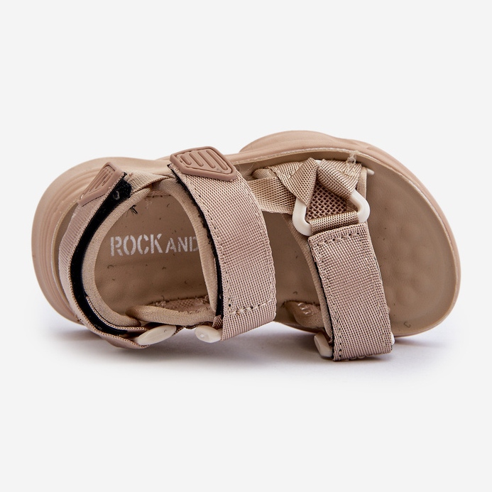 Børnesandaler med velcrolukning, Beige Orretta 2