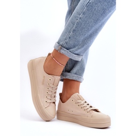 News Sneakers i beige stof til kvinder Staneva 3