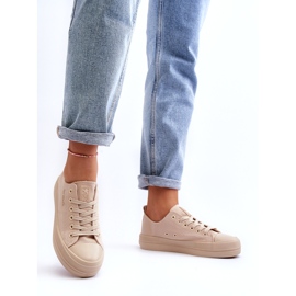 News Sneakers i beige stof til kvinder Staneva 7
