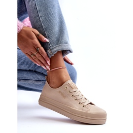 News Sneakers i beige stof til kvinder Staneva 9