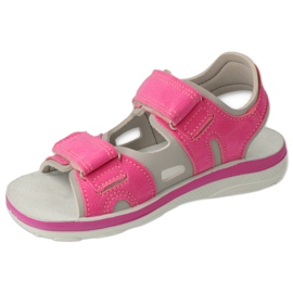 Befado børnesandaler, læderindsats med velcro 066Y100, pink lyserød 2