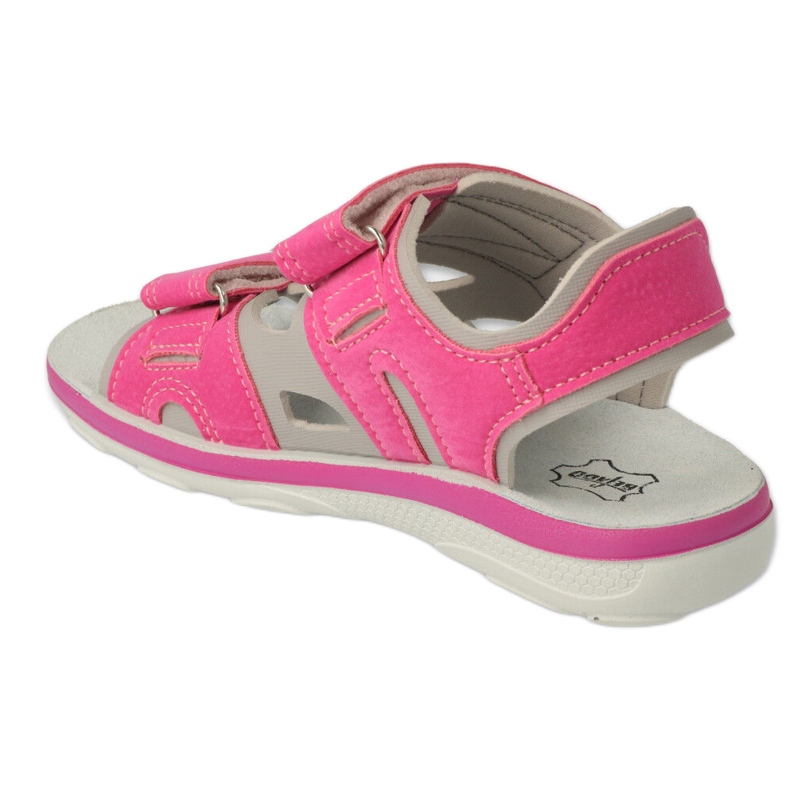 Befado børnesandaler, læderindsats med velcro 066Y100, pink lyserød 3