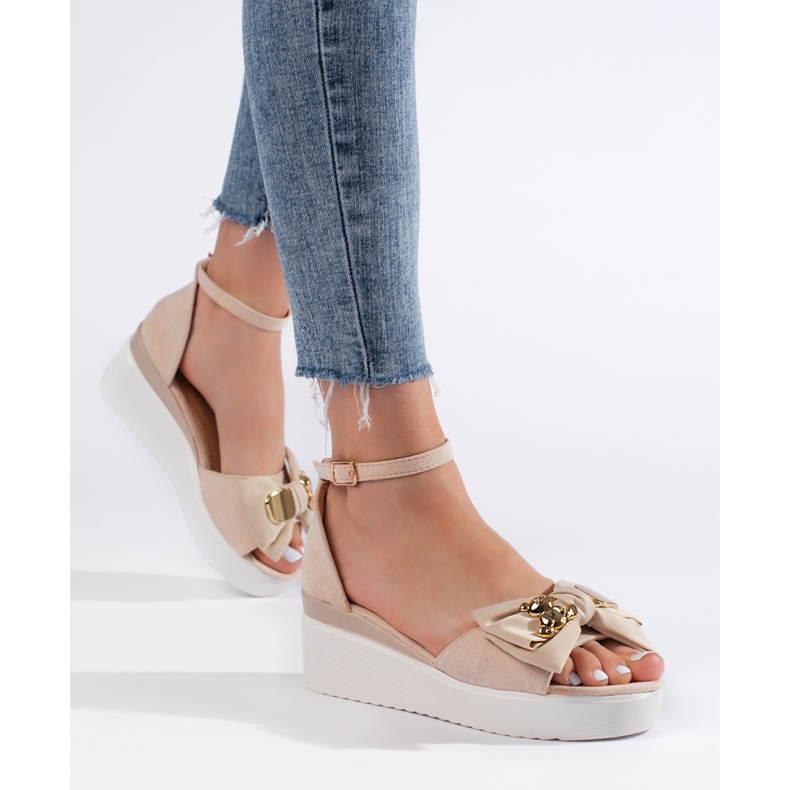 Seastar Beige kilesandaler til kvinder med sløjfe 1