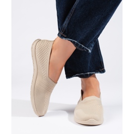 Beige sports slip-on sko 2