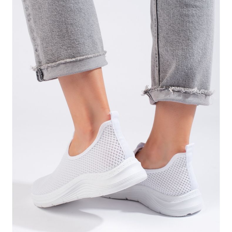 Hvide tekstilsneakers 1