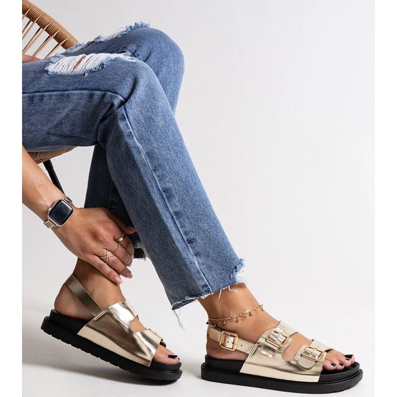 Bashera guld platform sandaler gylden 1
