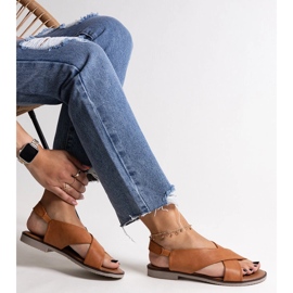 Duenna karamel flade sandaler brun 1
