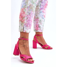 Klassiske Fuchsia Zipola sandaler på en hæl 4