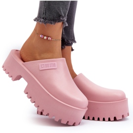 Kvindeflip-flops på en massiv sål Big Star NN274020 Pink lyserød 5