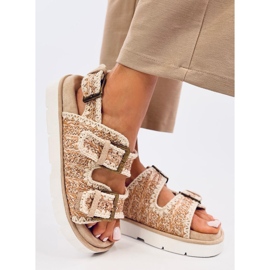 Badey Khaki platform sandaler beige 2