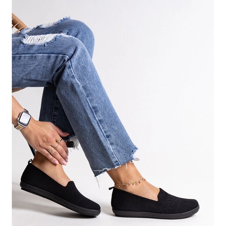 Slip-on sneakers i sort Shadhi-stof 1