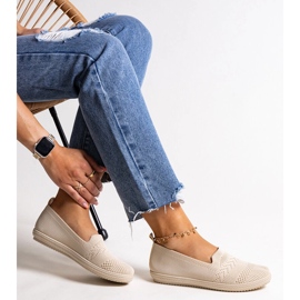 Slip-on sneakers i Shadhi beige stof 1