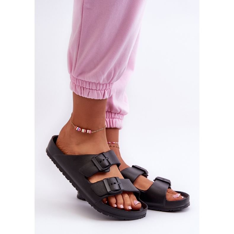 Dame skum flip-flops med spænder Sort Luciene 1