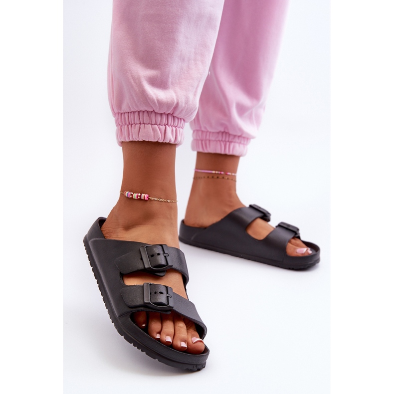 Dame skum flip-flops med spænder Sort Luciene 2