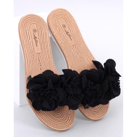 Bløde flip-flops med Diaye Black-blomster sort 1