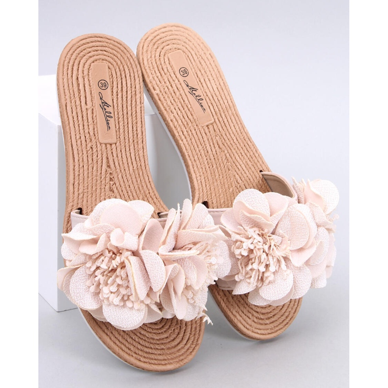 Bløde flip-flops med Diaye Beige blomster 1