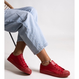 Bez marki Røde sneakers lavet af øko læder fra Mahasina 1