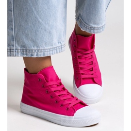 Bez marki Mørkelyserøde Ghanem high-top sneakers 1