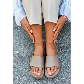 Kvinders brune Airaplea Foam Platform flip-flops beige 2