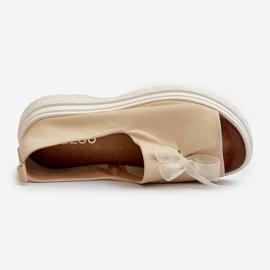 Zazoo 2939 lædersandaler til kvinder med sløjfe, lys beige 1