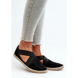 Espadriller til kvinder med elastiske stropper Eco ruskind sort Phaedrana 1