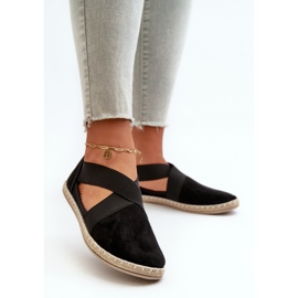 Espadriller til kvinder med elastiske stropper Eco ruskind sort Phaedrana 2