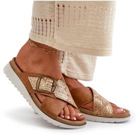 Komfortable dameflip-flops med spænde Inblu CN000032 Camel brun 10