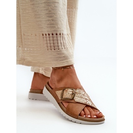 Komfortable dameflip-flops med spænde Inblu CN000032 Camel brun 6