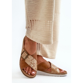 Komfortable dameflip-flops med spænde Inblu CN000032 Camel brun 7