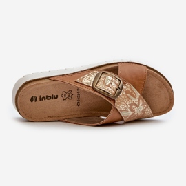 Komfortable dameflip-flops med spænde Inblu CN000032 Camel brun 1