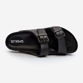 Herre letvægts skum flip-flops med spænder, sort avatara 2