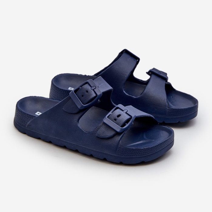 Letvægts flip-flops i skum til drenge med spænder, marineblå Adirnaca 1