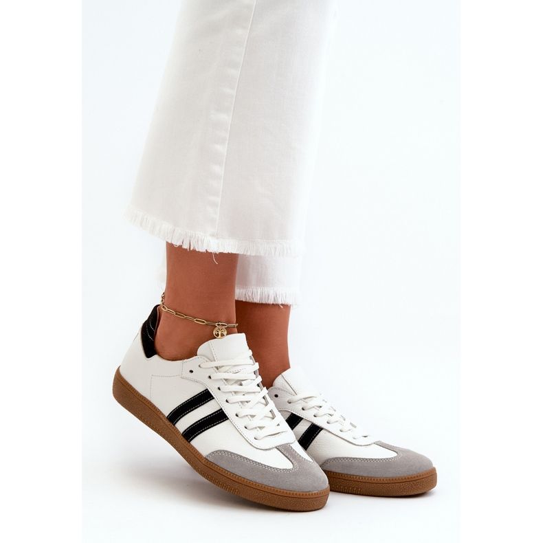 Zazoo N1068 Lave sneakers i læder til kvinder, hvid 1