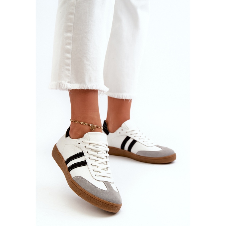 Zazoo N1068 Lave sneakers i læder til kvinder, hvid 2