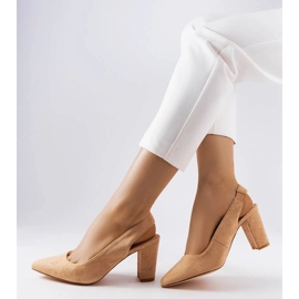 Beige højhælede Tolna pumps 1