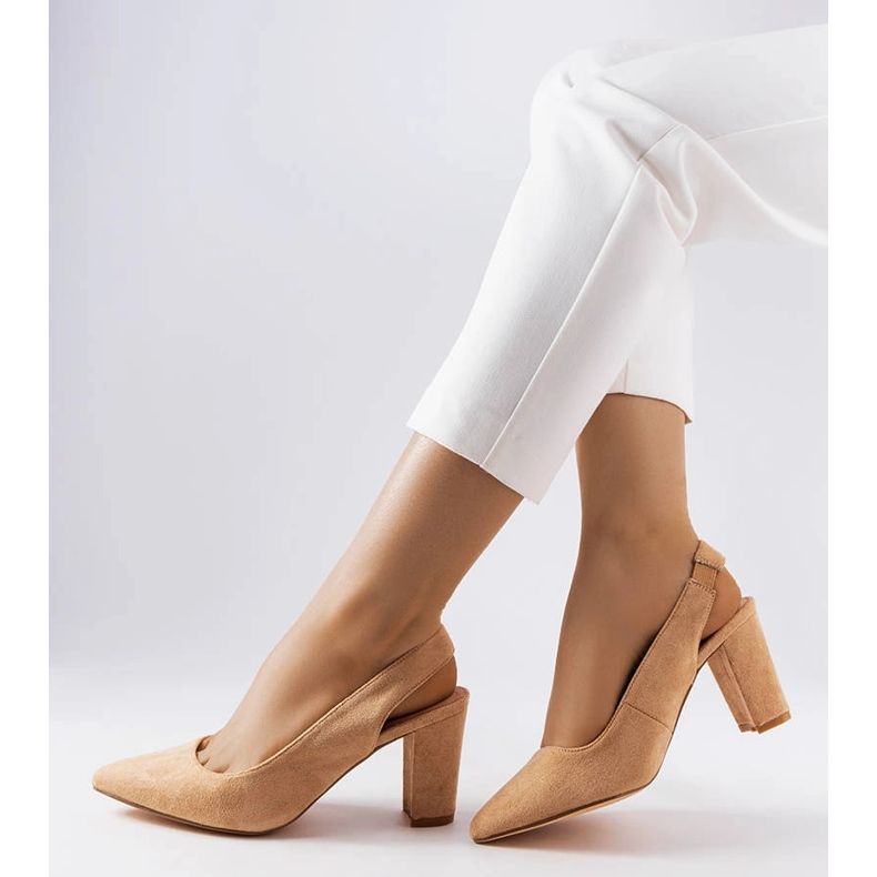 Beige højhælede Tolna pumps 1