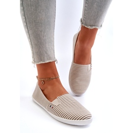News Beige Pazaria Slip-On stribede sneakers til kvinder 1