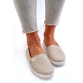 News Beige Pazaria Slip-On stribede sneakers til kvinder 2