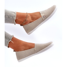 News Beige Pazaria Slip-On stribede sneakers til kvinder 3