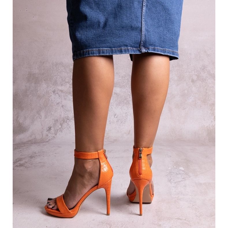 Isalia orange sandaler med høj hæl 2