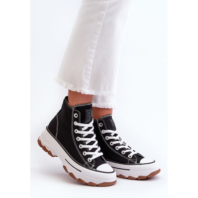 Sneakers med høj platform til kvinder Sort Valvia 1