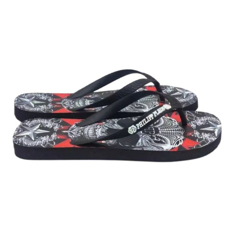Pliant Philipp Plein IMPS900 flip-flops til mænd sort 1