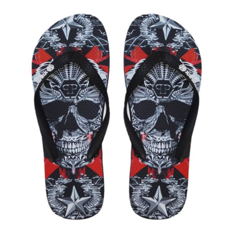 Pliant Philipp Plein IMPS900 flip-flops til mænd sort 2