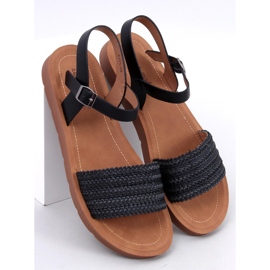 Salinon Black boho stil sandaler sort 1