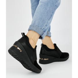 Sorte wedge sneakers til kvinder 1