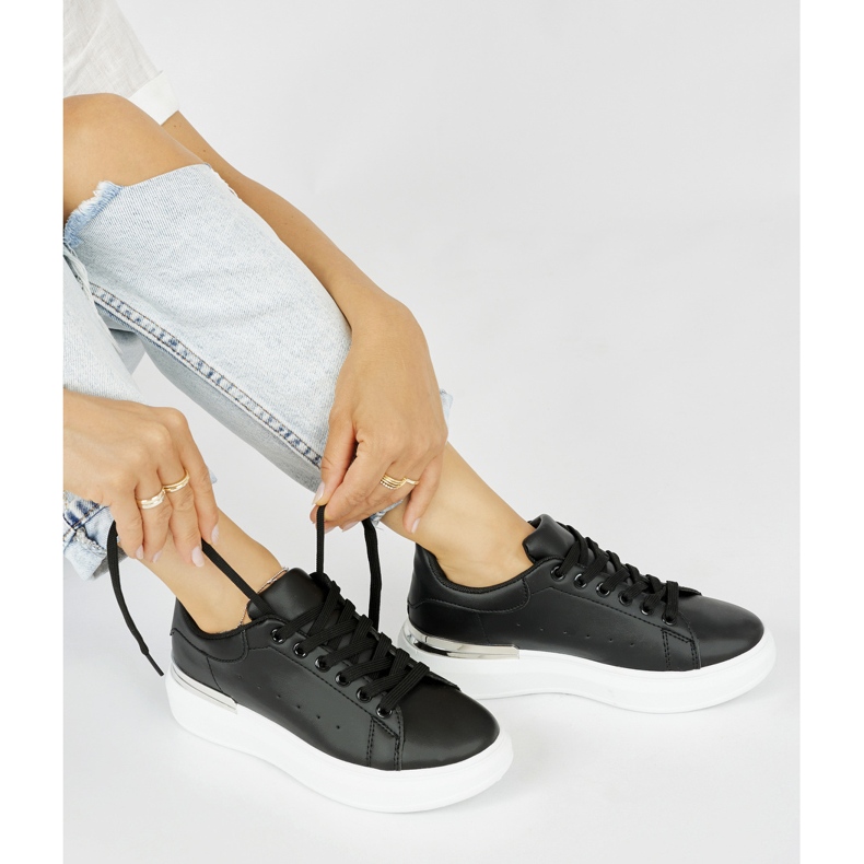 Sorte platformssneakers til kvinder 1