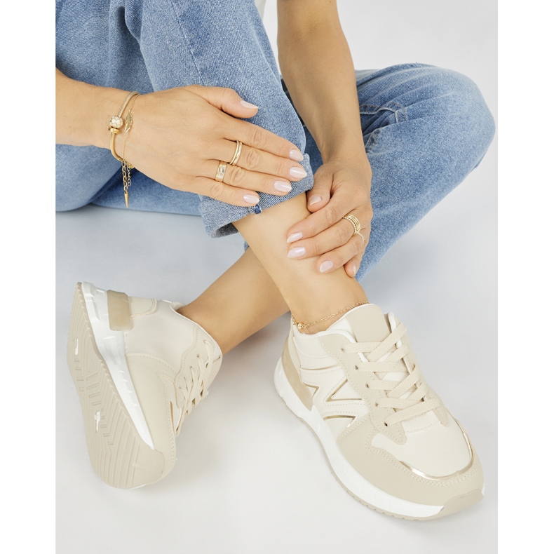 Beige behagelige damesneakers 2